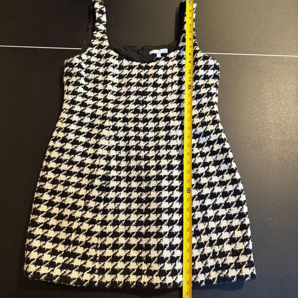 Antonio Melani Women's Size 14 Black Houndstooth Wool Macy Tweed Mini Dress - Picture 9 of 9